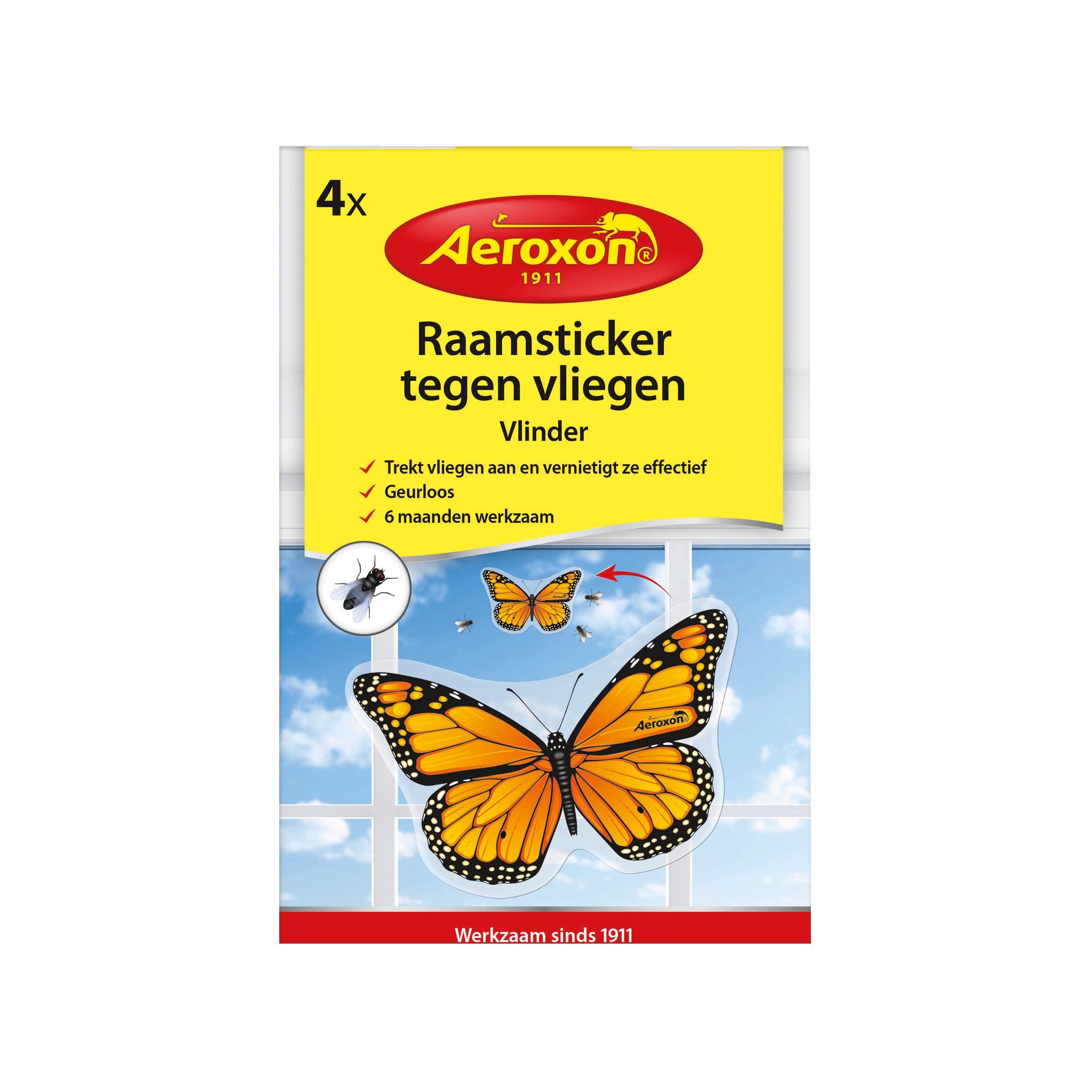 Aeroxon Raamsticker tegen Vliegen Vlinder 4 st. NL image